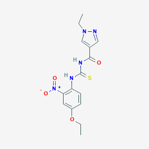 molecular formula C15H17N5O4S B454517 N-{4-ethoxy-2-nitrophenyl}-N'-[(1-ethyl-1H-pyrazol-4-yl)carbonyl]thiourea 