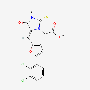 molecular formula C18H14Cl2N2O4S B4545217 methyl (5-{[5-(2,3-dichlorophenyl)-2-furyl]methylene}-3-methyl-4-oxo-2-thioxo-1-imidazolidinyl)acetate 