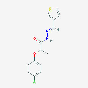 molecular formula C14H13ClN2O2S B454523 2-(4-chlorophenoxy)-N'-(3-thienylmethylene)propanohydrazide 
