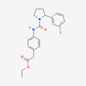 molecular formula C21H23FN2O3 B4545241 ethyl [4-({[2-(3-fluorophenyl)-1-pyrrolidinyl]carbonyl}amino)phenyl]acetate 