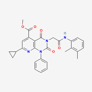 molecular formula C28H26N4O5 B4545255 METHYL 7-CYCLOPROPYL-3-{[(2,3-DIMETHYLPHENYL)CARBAMOYL]METHYL}-2,4-DIOXO-1-PHENYL-1H,2H,3H,4H-PYRIDO[2,3-D]PYRIMIDINE-5-CARBOXYLATE 