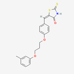 molecular formula C20H19NO3S2 B4545274 (5E)-5-{4-[3-(3-methylphenoxy)propoxy]benzylidene}-2-thioxo-1,3-thiazolidin-4-one 