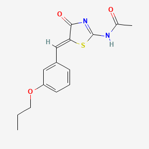 molecular formula C15H16N2O3S B4545413 N-[(5Z)-4-oxo-5-(3-propoxybenzylidene)-4,5-dihydro-1,3-thiazol-2-yl]acetamide 