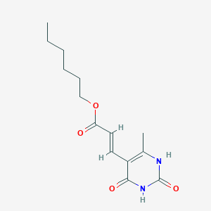 molecular formula C14H20N2O4 B4545441 hexyl 3-(6-methyl-2,4-dioxo-1,2,3,4-tetrahydro-5-pyrimidinyl)acrylate 