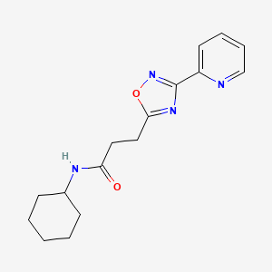 molecular formula C16H20N4O2 B4545443 N-cyclohexyl-3-[3-(pyridin-2-yl)-1,2,4-oxadiazol-5-yl]propanamide 