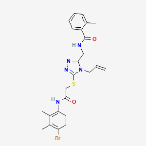 molecular formula C24H26BrN5O2S B4545460 N-{[4-allyl-5-({2-[(4-bromo-2,3-dimethylphenyl)amino]-2-oxoethyl}thio)-4H-1,2,4-triazol-3-yl]methyl}-2-methylbenzamide 