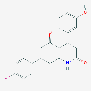 molecular formula C21H18FNO3 B4545490 7-(4-fluorophenyl)-4-(3-hydroxyphenyl)-4,6,7,8-tetrahydroquinoline-2,5(1H,3H)-dione 