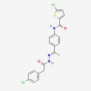 molecular formula C21H17Cl2N3O2S B4545494 5-chloro-N-(4-{N-[(4-chlorophenyl)acetyl]ethanehydrazonoyl}phenyl)-2-thiophenecarboxamide 