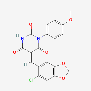 molecular formula C19H13ClN2O6 B4545528 5-[(6-chloro-1,3-benzodioxol-5-yl)methylene]-1-(4-methoxyphenyl)-2,4,6(1H,3H,5H)-pyrimidinetrione 