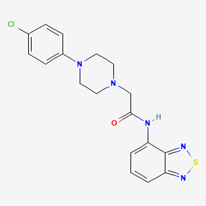 molecular formula C18H18ClN5OS B4545531 N-(2,1,3-benzothiadiazol-4-yl)-2-[4-(4-chlorophenyl)piperazin-1-yl]acetamide 