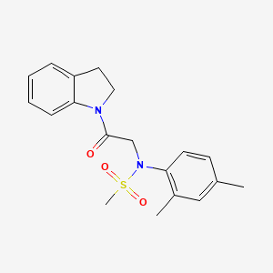 molecular formula C19H22N2O3S B4545564 N-[2-(2,3-dihydro-1H-indol-1-yl)-2-oxoethyl]-N-(2,4-dimethylphenyl)methanesulfonamide 