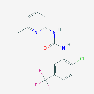 molecular formula C14H11ClF3N3O B4545565 N-[2-CHLORO-5-(TRIFLUOROMETHYL)PHENYL]-N'-(6-METHYL-2-PYRIDYL)UREA 