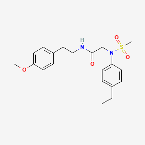 molecular formula C20H26N2O4S B4545589 N~2~-(4-ethylphenyl)-N~1~-[2-(4-methoxyphenyl)ethyl]-N~2~-(methylsulfonyl)glycinamide 