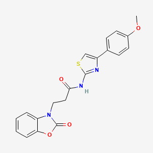 molecular formula C20H17N3O4S B4545604 N-[4-(4-methoxyphenyl)-1,3-thiazol-2-yl]-3-(2-oxo-1,3-benzoxazol-3(2H)-yl)propanamide 