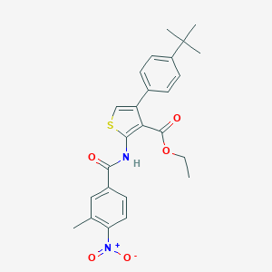 molecular formula C25H26N2O5S B454570 Ethyl 4-(4-tert-butylphenyl)-2-({4-nitro-3-methylbenzoyl}amino)-3-thiophenecarboxylate 