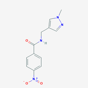 molecular formula C12H12N4O3 B454584 N-[(1-methyl-1H-pyrazol-4-yl)methyl]-4-nitrobenzamide 