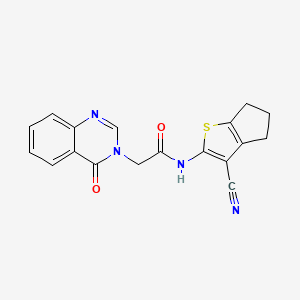 molecular formula C18H14N4O2S B4546022 N-(3-cyano-5,6-dihydro-4H-cyclopenta[b]thiophen-2-yl)-2-(4-oxoquinazolin-3(4H)-yl)acetamide 
