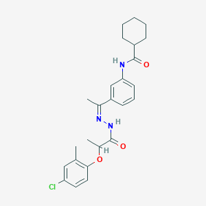 molecular formula C25H30ClN3O3 B454609 N-(3-{N-[2-(4-chloro-2-methylphenoxy)propanoyl]ethanehydrazonoyl}phenyl)cyclohexanecarboxamide 