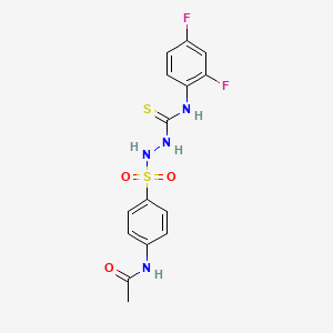 molecular formula C15H14F2N4O3S2 B4546157 N-{4-[(2-{[(2,4-difluorophenyl)amino]carbonothioyl}hydrazino)sulfonyl]phenyl}acetamide 