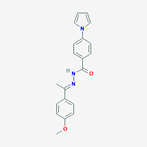 molecular formula C20H19N3O2 B454631 N'-[(1E)-1-(4-methoxyphenyl)ethylidene]-4-(1H-pyrrol-1-yl)benzohydrazide 