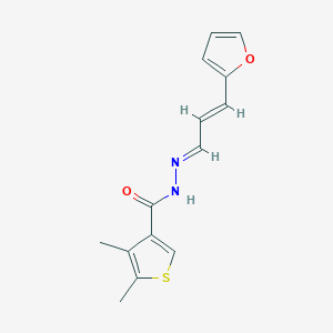 molecular formula C14H14N2O2S B454654 N'-[3-(2-furyl)-2-propenylidene]-4,5-dimethyl-3-thiophenecarbohydrazide 