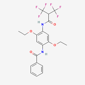 molecular formula C21H20F6N2O4 B4546568 N-{2,5-DIETHOXY-4-[3,3,3-TRIFLUORO-2-(TRIFLUOROMETHYL)PROPANAMIDO]PHENYL}BENZAMIDE 