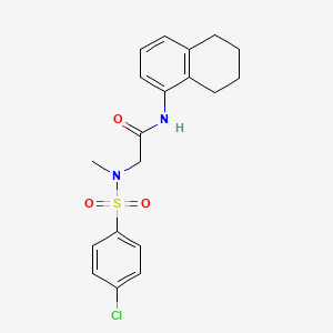 molecular formula C19H21ClN2O3S B4546594 N~2~-[(4-chlorophenyl)sulfonyl]-N~2~-methyl-N~1~-(5,6,7,8-tetrahydro-1-naphthalenyl)glycinamide 