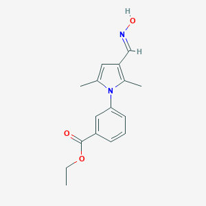 molecular formula C16H18N2O3 B454672 ethyl 3-{3-[(hydroxyimino)methyl]-2,5-dimethyl-1H-pyrrol-1-yl}benzoate 