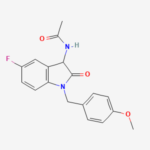 molecular formula C18H17FN2O3 B4546836 N-[5-fluoro-1-(4-methoxybenzyl)-2-oxo-2,3-dihydro-1H-indol-3-yl]acetamide 