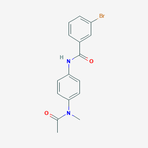 molecular formula C16H15BrN2O2 B454688 N-{4-[acetyl(methyl)amino]phenyl}-3-bromobenzamide 