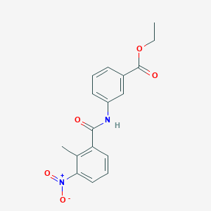 molecular formula C17H16N2O5 B454689 Ethyl 3-[(2-methyl-3-nitrobenzoyl)amino]benzoate 