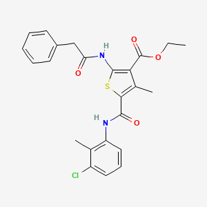 molecular formula C24H23ClN2O4S B4546969 ETHYL 5-[(3-CHLORO-2-METHYLPHENYL)CARBAMOYL]-4-METHYL-2-(2-PHENYLACETAMIDO)THIOPHENE-3-CARBOXYLATE 