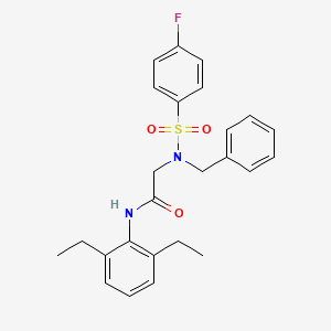 molecular formula C25H27FN2O3S B4547118 N~2~-benzyl-N~1~-(2,6-diethylphenyl)-N~2~-[(4-fluorophenyl)sulfonyl]glycinamide 