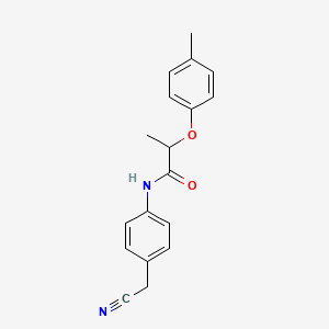 molecular formula C18H18N2O2 B4547125 N-[4-(cyanomethyl)phenyl]-2-(4-methylphenoxy)propanamide 