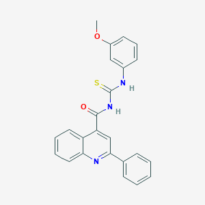molecular formula C24H19N3O2S B454714 N-[(3-methoxyphenyl)carbamothioyl]-2-phenylquinoline-4-carboxamide 