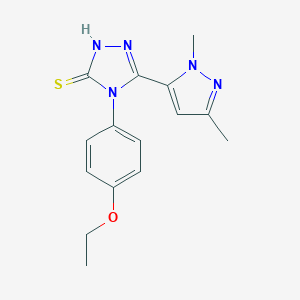 molecular formula C15H17N5OS B454717 5-(1,3-dimethyl-1H-pyrazol-5-yl)-4-(4-ethoxyphenyl)-4H-1,2,4-triazole-3-thiol 