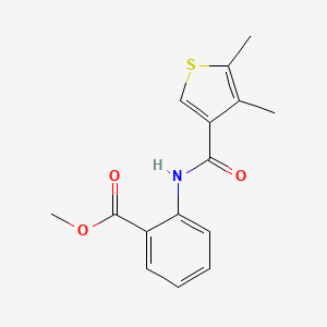 molecular formula C15H15NO3S B4547187 methyl 2-{[(4,5-dimethyl-3-thienyl)carbonyl]amino}benzoate 