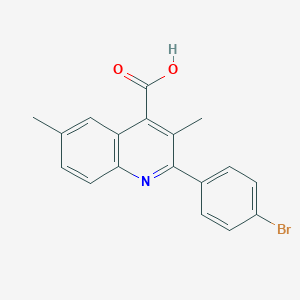 molecular formula C18H14BrNO2 B454725 2-(4-Bromophenyl)-3,6-dimethylquinoline-4-carboxylic acid 