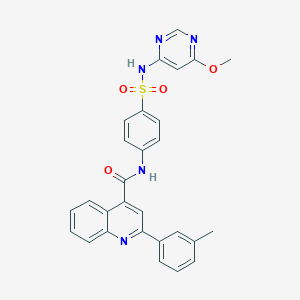 molecular formula C28H23N5O4S B454728 N-[4-[(6-methoxypyrimidin-4-yl)sulfamoyl]phenyl]-2-(3-methylphenyl)quinoline-4-carboxamide 