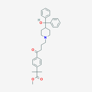 molecular formula C33H41NO4 B045473 Methyl 2-(4-(4-(4-(hydroxydiphenylmethyl)piperidin-1-yl)butanoyl)phenyl)-2-methylpropanoate CAS No. 154477-55-1