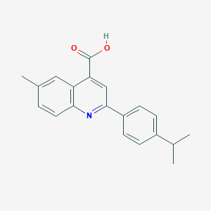 molecular formula C20H19NO2 B454731 2-(4-Isopropylphenyl)-6-methylquinoline-4-carboxylic acid CAS No. 438215-86-2