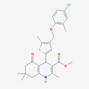 molecular formula C27H30ClNO4S B454744 methyl 4-{4-[(4-chloro-2-methylphenoxy)methyl]-5-methyl-2-thienyl}-2,7,7-trimethyl-5-oxo-1,4,5,6,7,8-hexahydro-3-quinolinecarboxylate 