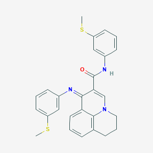 molecular formula C27H25N3OS2 B4547537 N-[3-(methylthio)phenyl]-1-{[3-(methylthio)phenyl]imino}-6,7-dihydro-1H,5H-pyrido[3,2,1-ij]quinoline-2-carboxamide 
