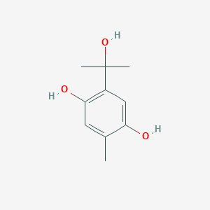 molecular formula C10H14O3 B045489 2-(2-Hydroxypropan-2-yl)-5-methylbenzene-1,4-diol CAS No. 111917-57-8