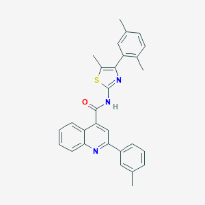 molecular formula C29H25N3OS B454968 N-[4-(2,5-dimethylphenyl)-5-methyl-1,3-thiazol-2-yl]-2-(3-methylphenyl)quinoline-4-carboxamide 