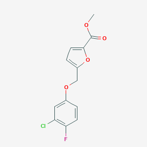 molecular formula C13H10ClFO4 B454977 Methyl 5-[(3-chloro-4-fluorophenoxy)methyl]furan-2-carboxylate CAS No. 438220-65-6