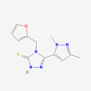 molecular formula C12H13N5OS B455059 5-(1,3-DIMETHYL-1H-PYRAZOL-5-YL)-4-(2-FURYLMETHYL)-4H-1,2,4-TRIAZOL-3-YLHYDROSULFIDE 