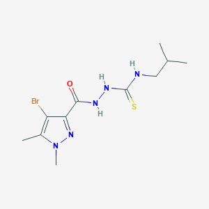 molecular formula C11H18BrN5OS B455074 2-[(4-BROMO-1,5-DIMETHYL-1H-PYRAZOL-3-YL)CARBONYL]-N~1~-ISOBUTYL-1-HYDRAZINECARBOTHIOAMIDE 
