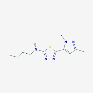 molecular formula C11H17N5S B455076 N-butyl-N-[5-(1,3-dimethyl-1H-pyrazol-5-yl)-1,3,4-thiadiazol-2-yl]amine 