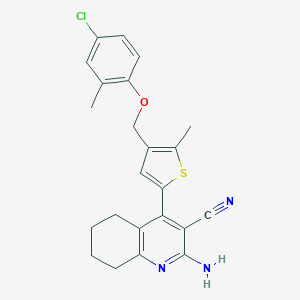 molecular formula C23H22ClN3OS B455139 2-Amino-4-[4-[(4-chloro-2-methylphenoxy)methyl]-5-methylthiophen-2-yl]-5,6,7,8-tetrahydroquinoline-3-carbonitrile 